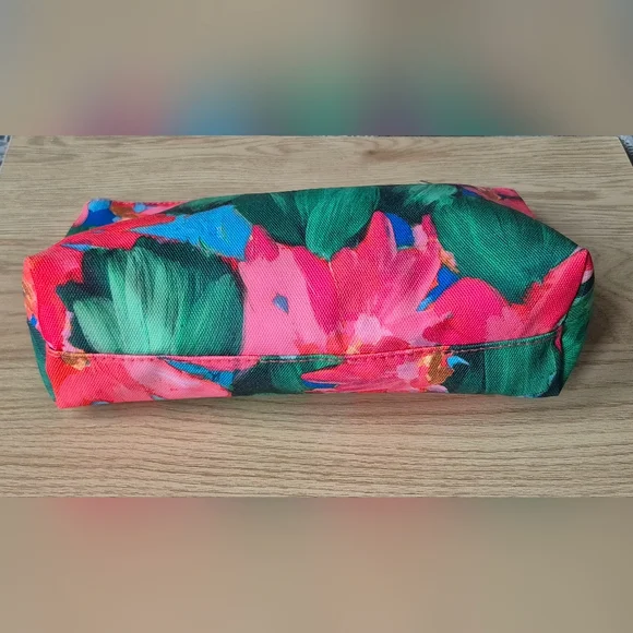 Lulu Dk+ Clinique Tropical Colorful Floral Cosmetic Pouch Makeup Bag 10"×7" - Picture 6 of 10